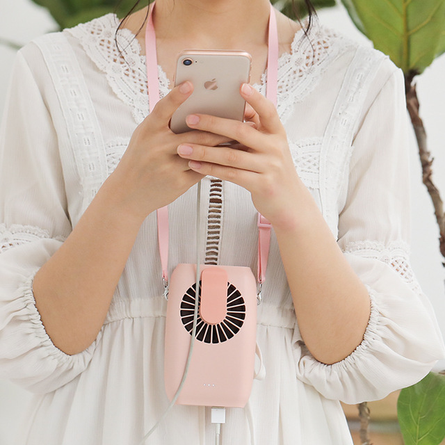 USB Rechargeable Neck Fan - Mini Silent Handheld Fan
