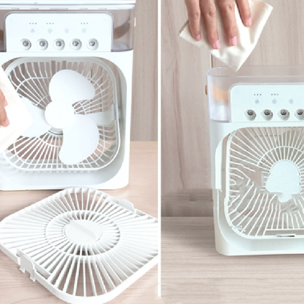 Air Humidifier Cooling USB Fan LED Night Light Water Mist Humidification Fan Spray
